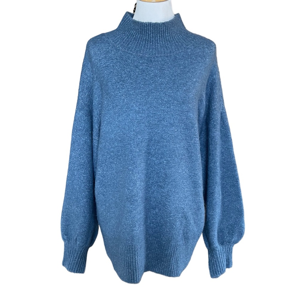 Vince Camuto balloon sleeve mock neck wool blend sweater